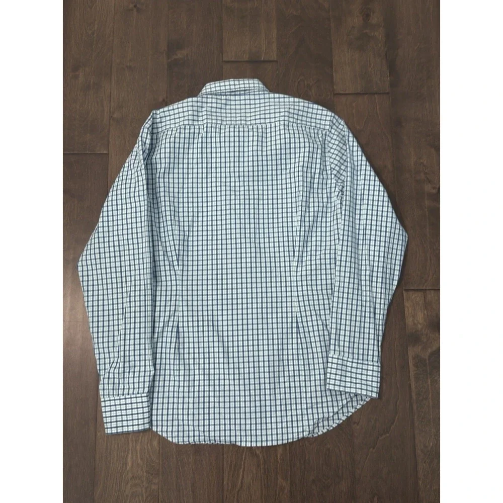 Banana‎ Republic Lot Of Two Mens Blue Plaid Button Down Non Iron Slim Fit Size M
